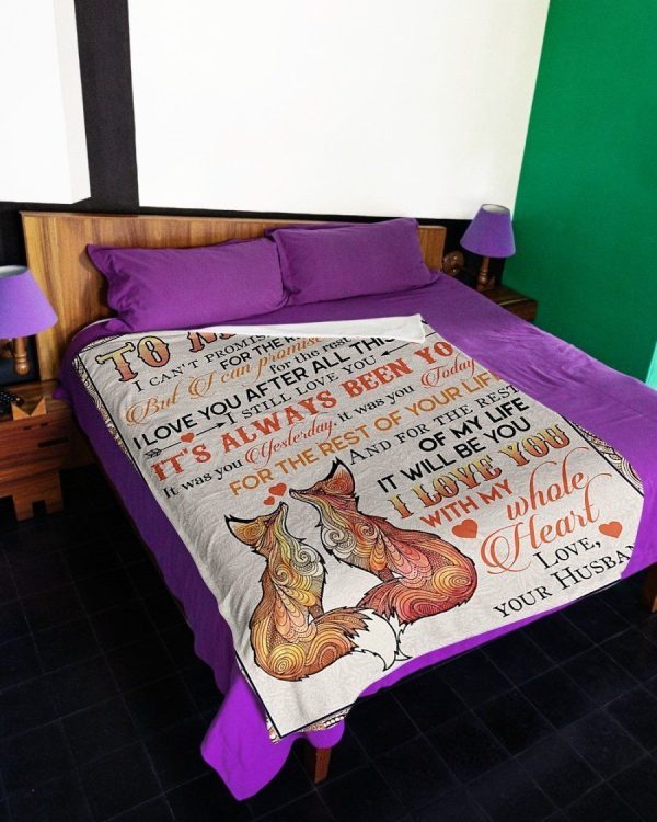 Couple Foxes To Wife Love You For The Rest Of My Life Fleece Blanket - Image 3