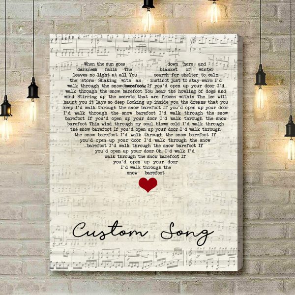 Stevie Nicks Leather And Lace Script Heart Song Lyric Art Print - Canvas Print Wall Art Home Decor