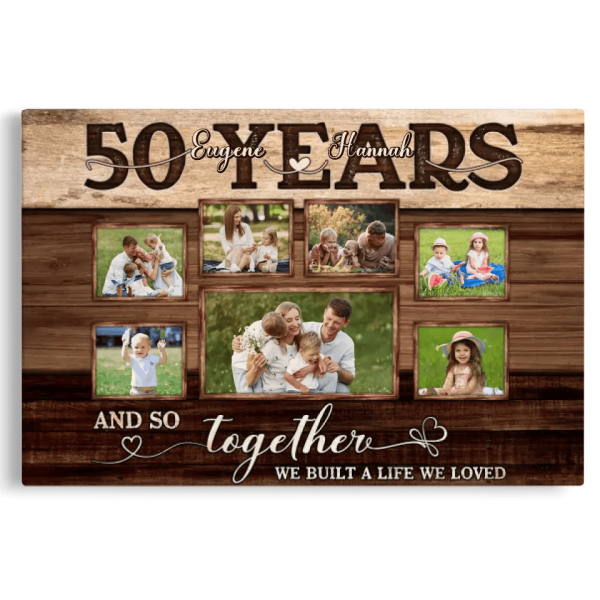 Personalized Canvas Prints, Custom Photos, Couple Gifts, Anniversary Gifts, 50th Anniversary Couple Love Wife Husband Dem Canvas - Image 4