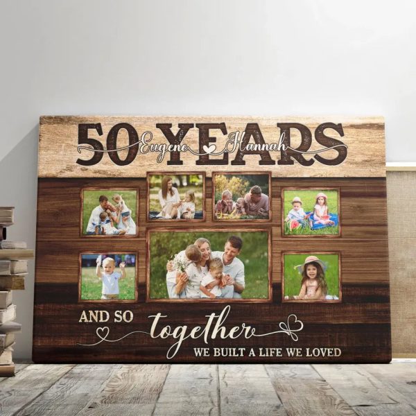 Personalized Canvas Prints, Custom Photos, Couple Gifts, Anniversary Gifts, 50th Anniversary Couple Love Wife Husband Dem Canvas - Image 5