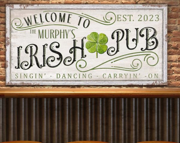 Personalized Irish Pub Sign, Custom St. Patrick'S Day Decor, Home Pub Sign, Basement Bar Decor, Outdoor Wall Hanging, Rustic Welcome Sign - Image 2