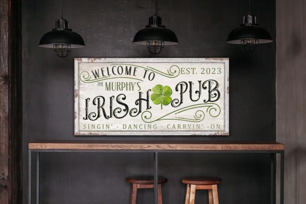 Personalized Irish Pub Sign, Custom St. Patrick'S Day Decor, Home Pub Sign, Basement Bar Decor, Outdoor Wall Hanging, Rustic Welcome Sign - Image 3