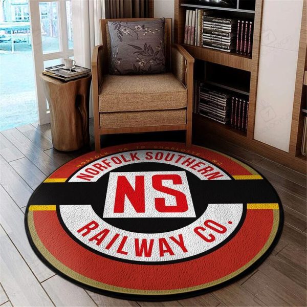 Norfolk Living Room Round Mat Circle Rug Norfork Southern Railway - Image 2