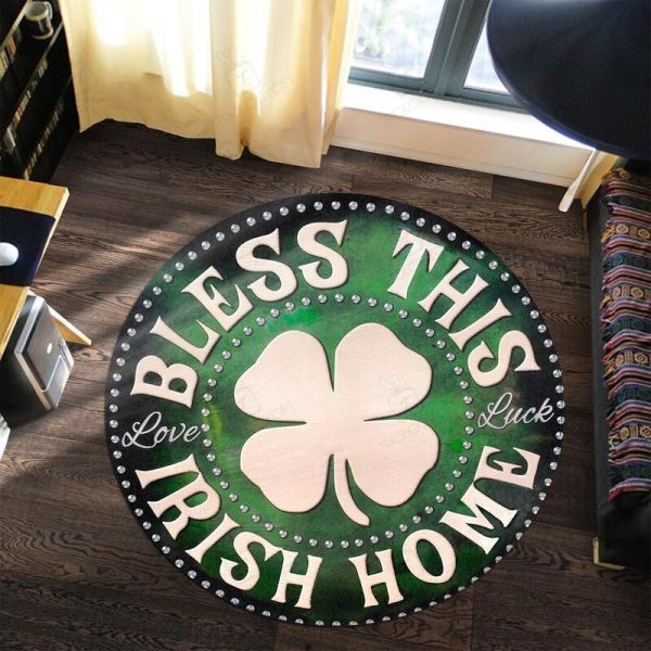 Bless This Irish Home Round Mat Round Floor Mat Room Rugs Carpet Outdoor Rug Washable Rugs