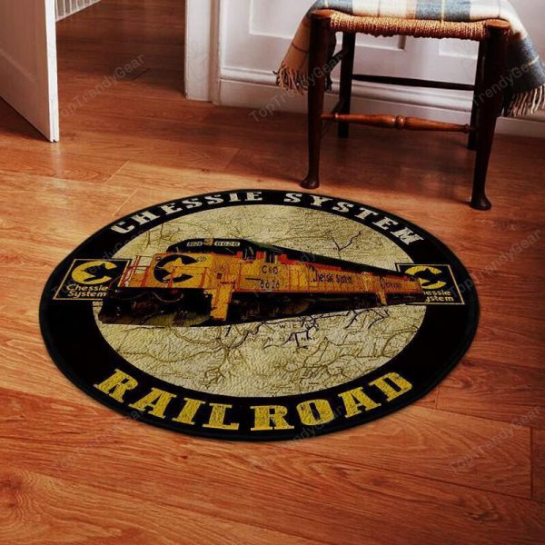 Chessie System Locomotive Rairoad Round Mat Round Floor Mat Room Rugs Carpet Outdoor Rug Washable Rugs - Image 2