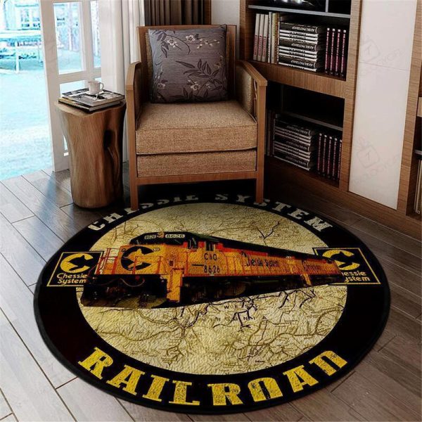 Chessie System Locomotive Rairoad Round Mat Round Floor Mat Room Rugs Carpet Outdoor Rug Washable Rugs