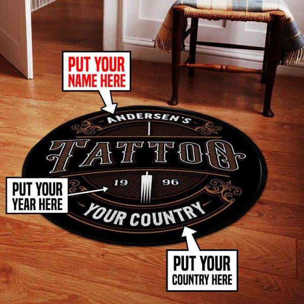 Personalized Tattoo Round Mat Round Floor Mat Room Rugs Carpet Outdoor Rug Washable Rugs