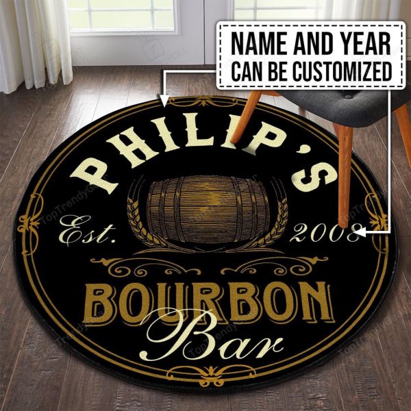 Personalized Bourbon Bar Round Mat Round Floor Mat Room Rugs Carpet Outdoor Rug Washable Rugs - Image 3