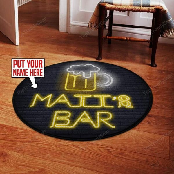 Personalized Bar Round Mat Round Floor Mat Room Rugs Carpet Outdoor Rug Washable Rugs - Image 2