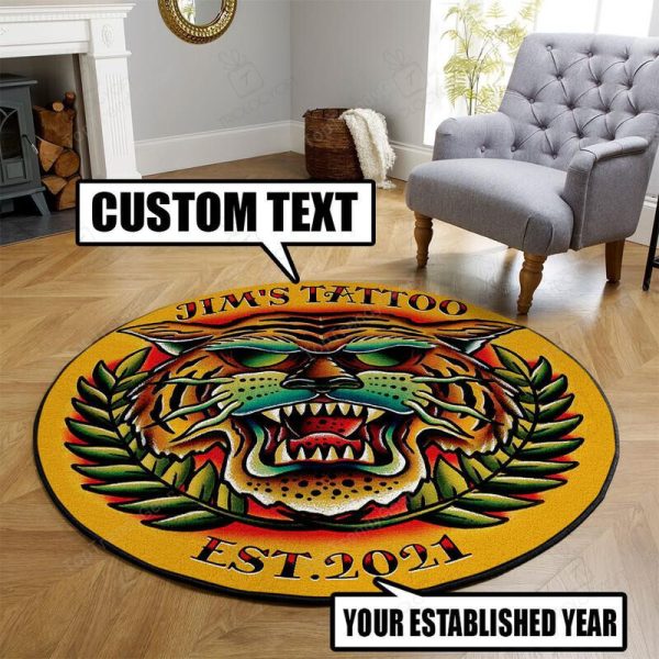 Personalized Tattoo Studio Round Mat Round Floor Mat Room Rugs Carpet Outdoor Rug Washable Rugs - Image 2